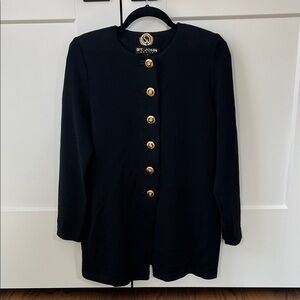 St. John Elegant Black Jacket with Gold Accents